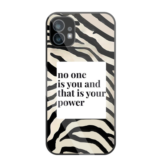 Zebra Pattern With Quote Glass Case For Nothing Phone 1