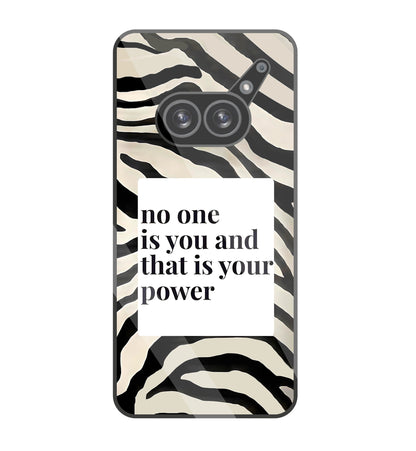 Zebra Pattern With Quote Glass Case For Nothing Phone 2A