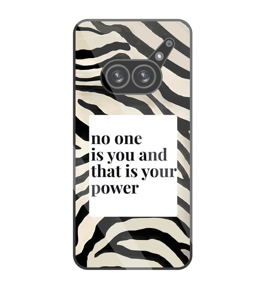 Zebra Pattern With Quote Glass Case For Nothing Phone 2A