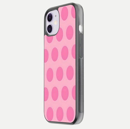 Sweet Dot Dreams iPhone 11 glass phone case side profile view focusing on sleek edges and seamless wrap