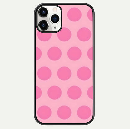 Sweet Dot Dreams iPhone 11 Pro glass phone case front view showcasing playful dot patterns with dreamy aesthetic