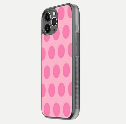 Sweet Dot Dreams iPhone 11 Pro Max glass phone case side profile view focusing on sleek edges and seamless wrap