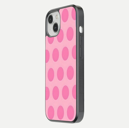 Sweet Dot Dreams iPhone 13 glass phone case side profile view focusing on sleek edges and seamless wrap