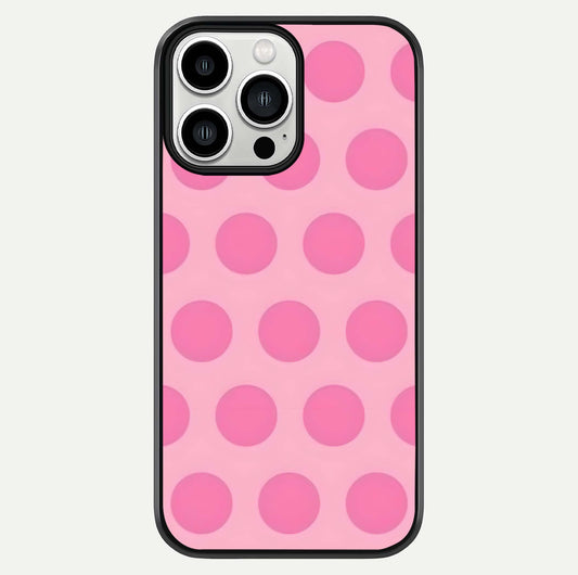 Sweet Dot Dreams iPhone 13 Pro Max glass phone case front view showcasing playful dot patterns with dreamy aesthetic