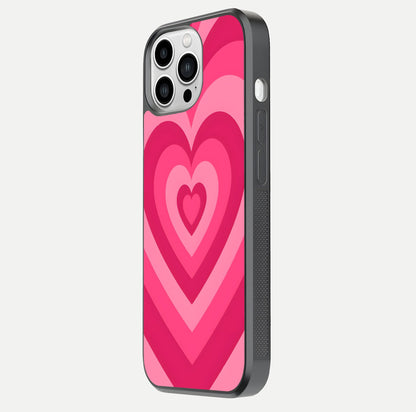 Layered Love Hearts iPhone 13 Pro Max glass phone case side profile view focusing on sleek edges and seamless wrap