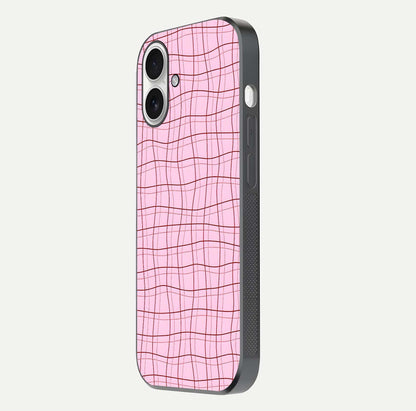 Soft Grid Bliss iPhone 17 glass phone case side profile view focusing on sleek edges and seamless wrap