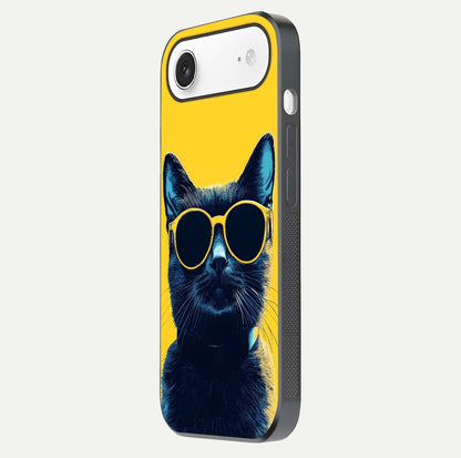Cool Cat Vibes iPhone Air glass phone case side profile view focusing on sleek edges and seamless wrap