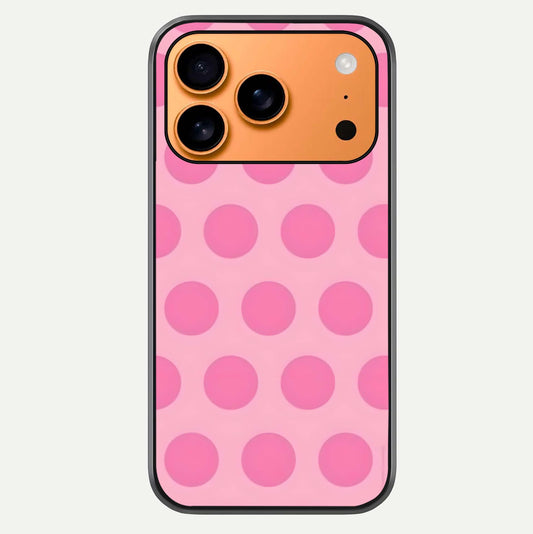 Sweet Dot Dreams iPhone 17 Pro Max glass phone case front view showcasing playful dot patterns with dreamy aesthetic