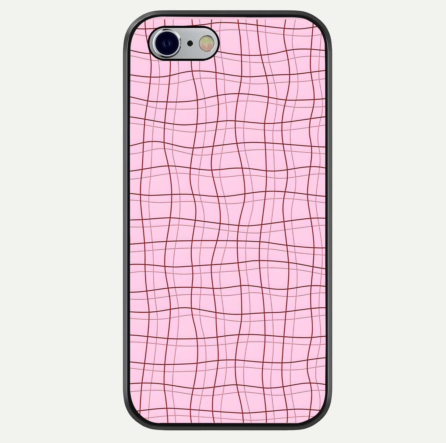 Soft Blush Bow iPhone 6 glass phone case front view showcasing soft blush tones with elegant bow design