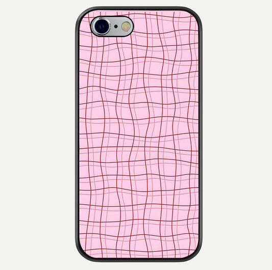Soft Blush Bow iPhone 6 glass phone case front view showcasing soft blush tones with elegant bow design