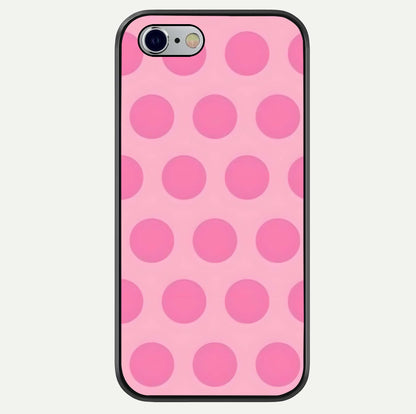 Sweet Dot Dreams iPhone 6 glass phone case front view showcasing playful dot patterns with dreamy aesthetic