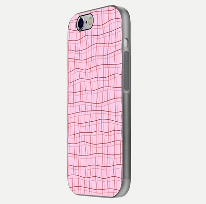 Soft Grid Bliss iPhone 6 glass phone case side profile view focusing on sleek edges and seamless wrap