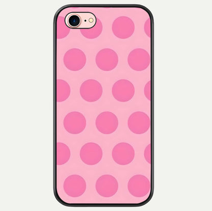 Sweet Dot Dreams iPhone 7 Plus glass phone case front view showcasing playful dot patterns with dreamy aesthetic