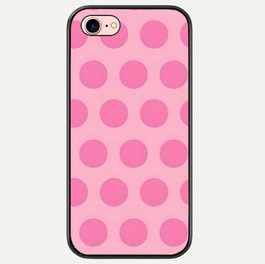 Sweet Dot Dreams iPhone 7 Plus glass phone case front view showcasing playful dot patterns with dreamy aesthetic