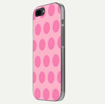 Sweet Dot Dreams iPhone 7 Plus glass phone case side profile view focusing on sleek edges and seamless wrap