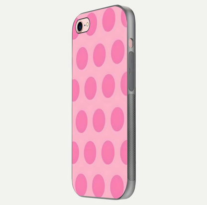 Sweet Dot Dreams iPhone 8 glass phone case side profile view focusing on sleek edges and seamless wrap