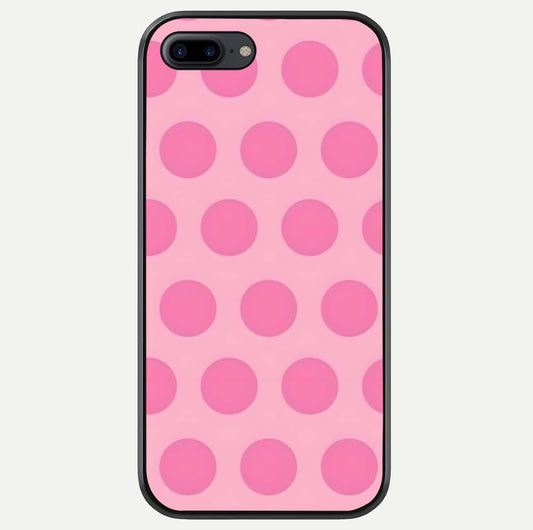 Sweet Dot Dreams iPhone 8 Plus glass phone case front view showcasing playful dot patterns with dreamy aesthetic