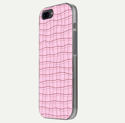 Soft Grid Bliss iPhone 8 Plus glass phone case side profile view focusing on sleek edges and seamless wrap