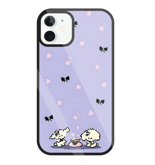Black Ribbon With Stars Glass Case For Apple iPhone 11