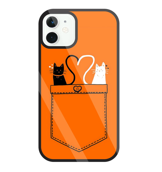 Black And White Cat In Pocket Glass Case For Apple iPhone 11