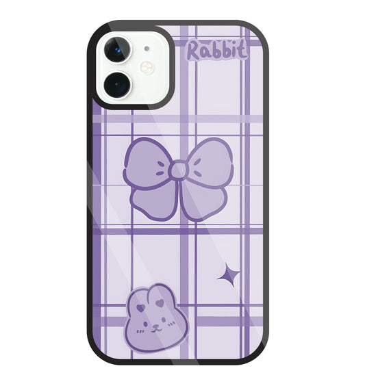 Butterfly Checked Pattern Glass Case For Apple iPhone 11