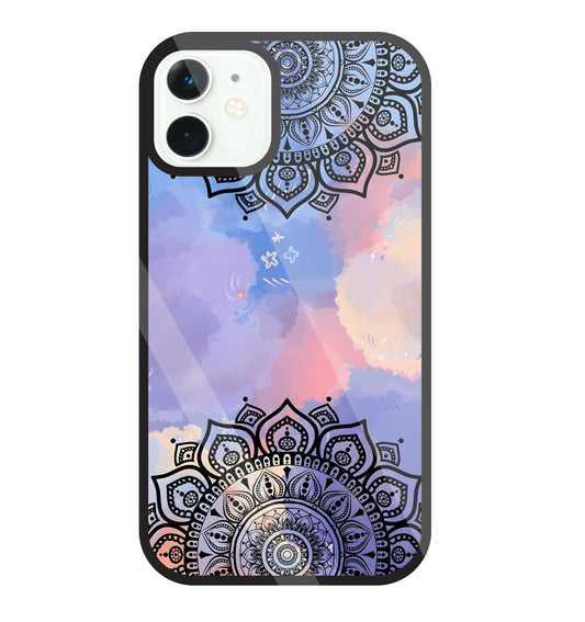 Colorful Mandala Pattern Glass Case For Apple iPhone 11