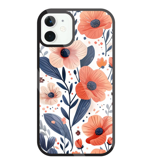 Daisy Flower Water Color Vintage Glass Case For Apple iPhone 11