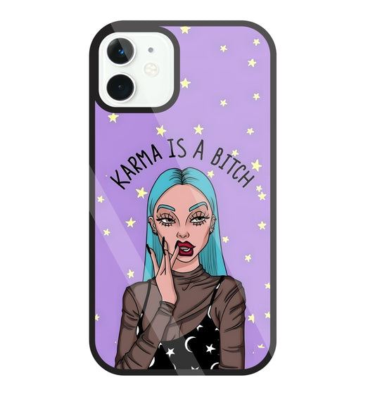 Karma is a Bitch Levender Glass Case For Apple iPhone 11