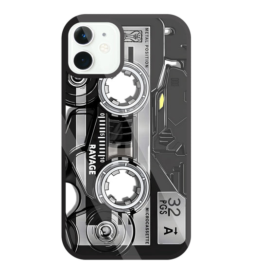 Microcassette Glass Case For Apple iPhone 11
