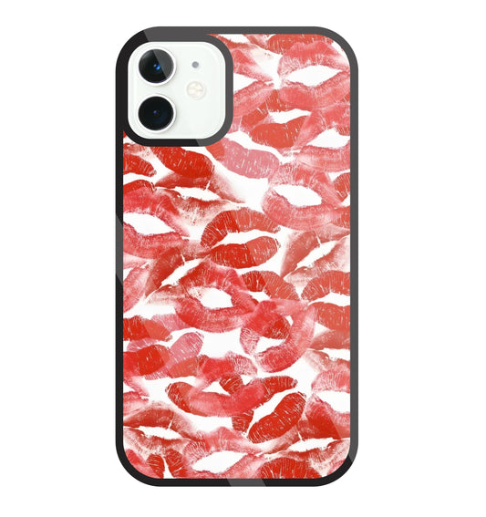Multi Lips Kisses Glass Case For Apple iPhone 11