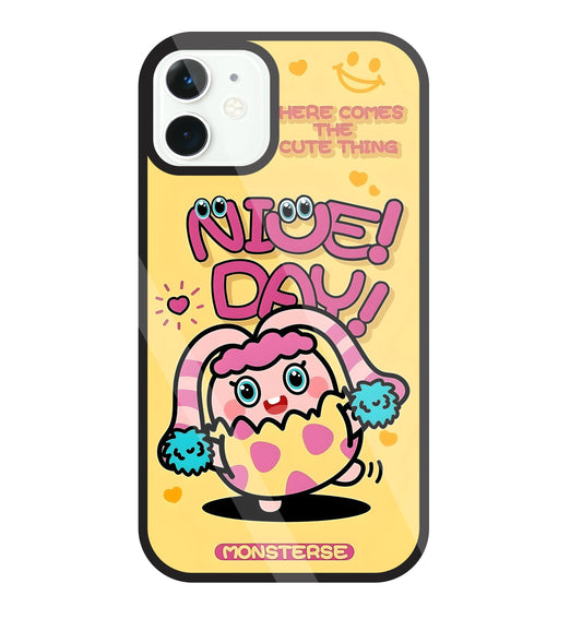 Nice Day Monsterse Yellow Glass Case For Apple iPhone 11