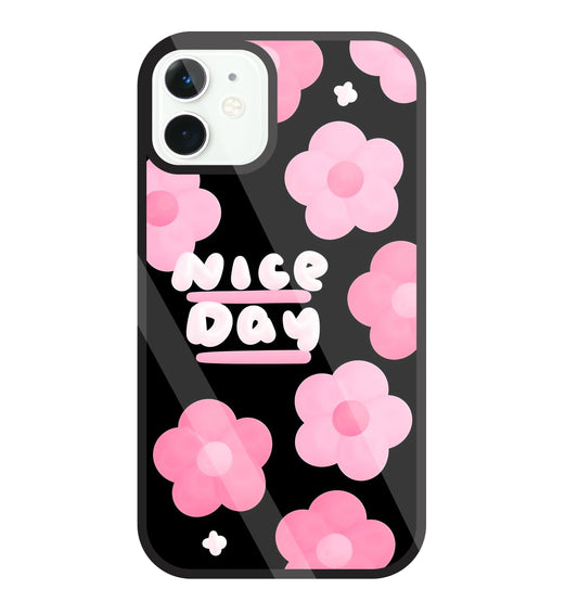 Nice Day Pink Flower Glass Case For Apple iPhone 11