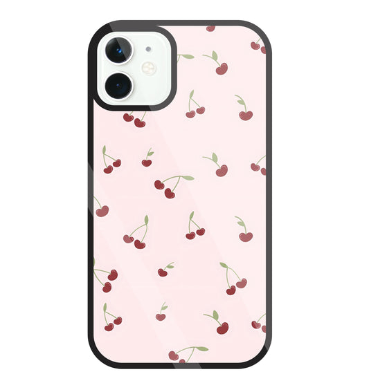 Pink Cherry Glass Case For Apple iPhone 11