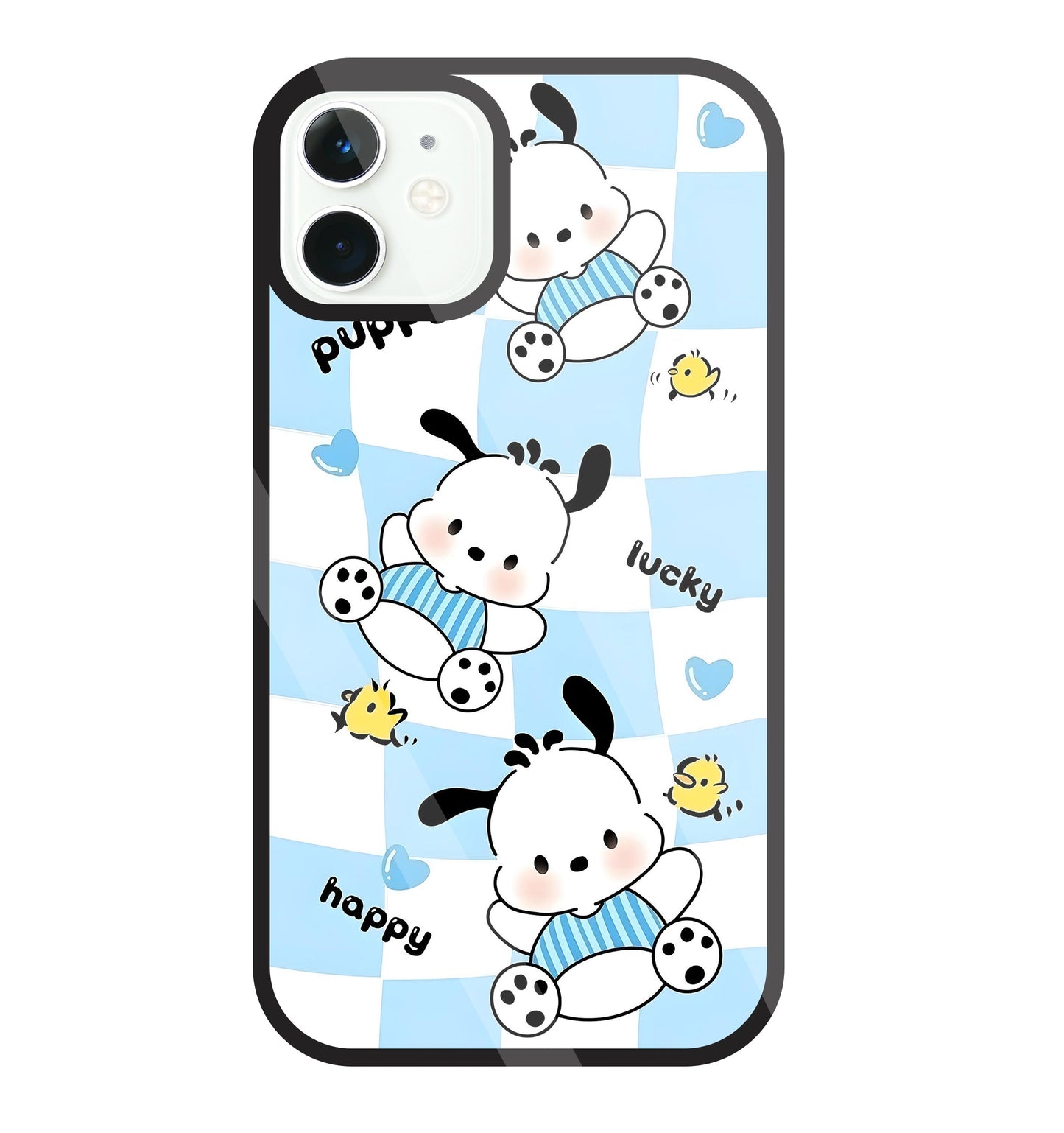 Pochacco Puppy Blue Glass Case For Apple iPhone 11