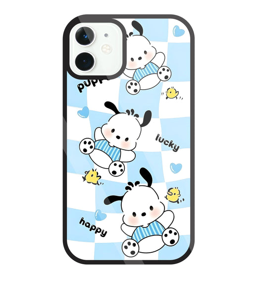 Pochacco Puppy Blue Glass Case For Apple iPhone 11