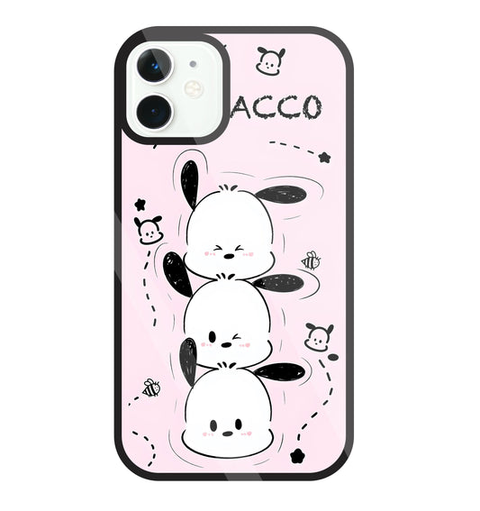 Pochacco Puppy Pink Glass Case For Apple iPhone 11