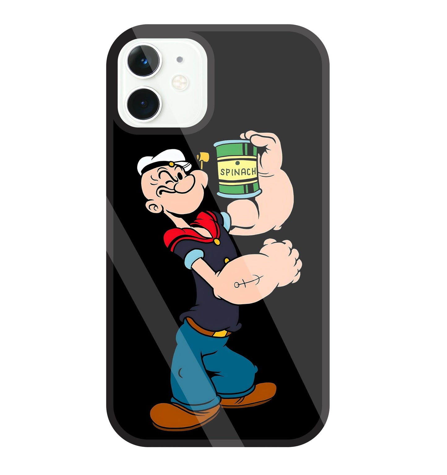 Popeye Spinach Glass Case For Apple iPhone 11