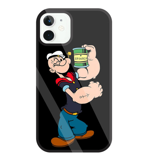 Popeye Spinach Glass Case For Apple iPhone 11