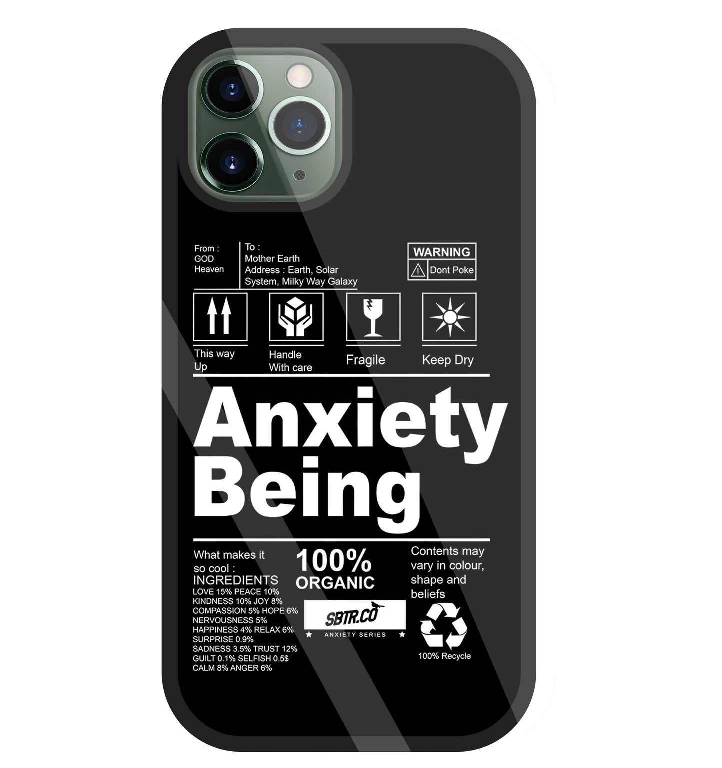 Anxiety Being Glass Case For Apple iPhone 11 Pro