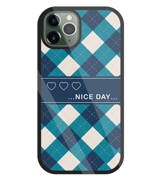 Argyle sweater pattern Glass Case For Apple iPhone 11 Pro