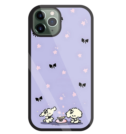 Black Ribbon With Stars Glass Case For Apple iPhone 11 Pro