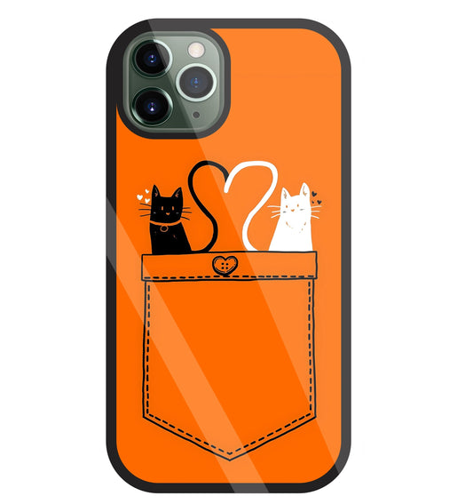 Black And White Cat In Pocket Glass Case For Apple iPhone 11 Pro