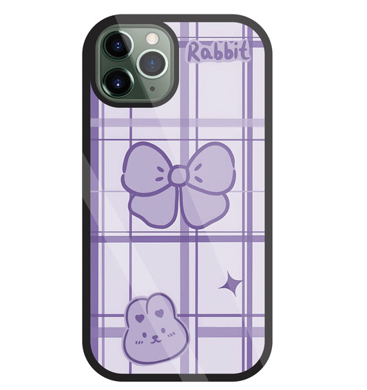 Butterfly Checked Pattern Glass Case For Apple iPhone 11 Pro