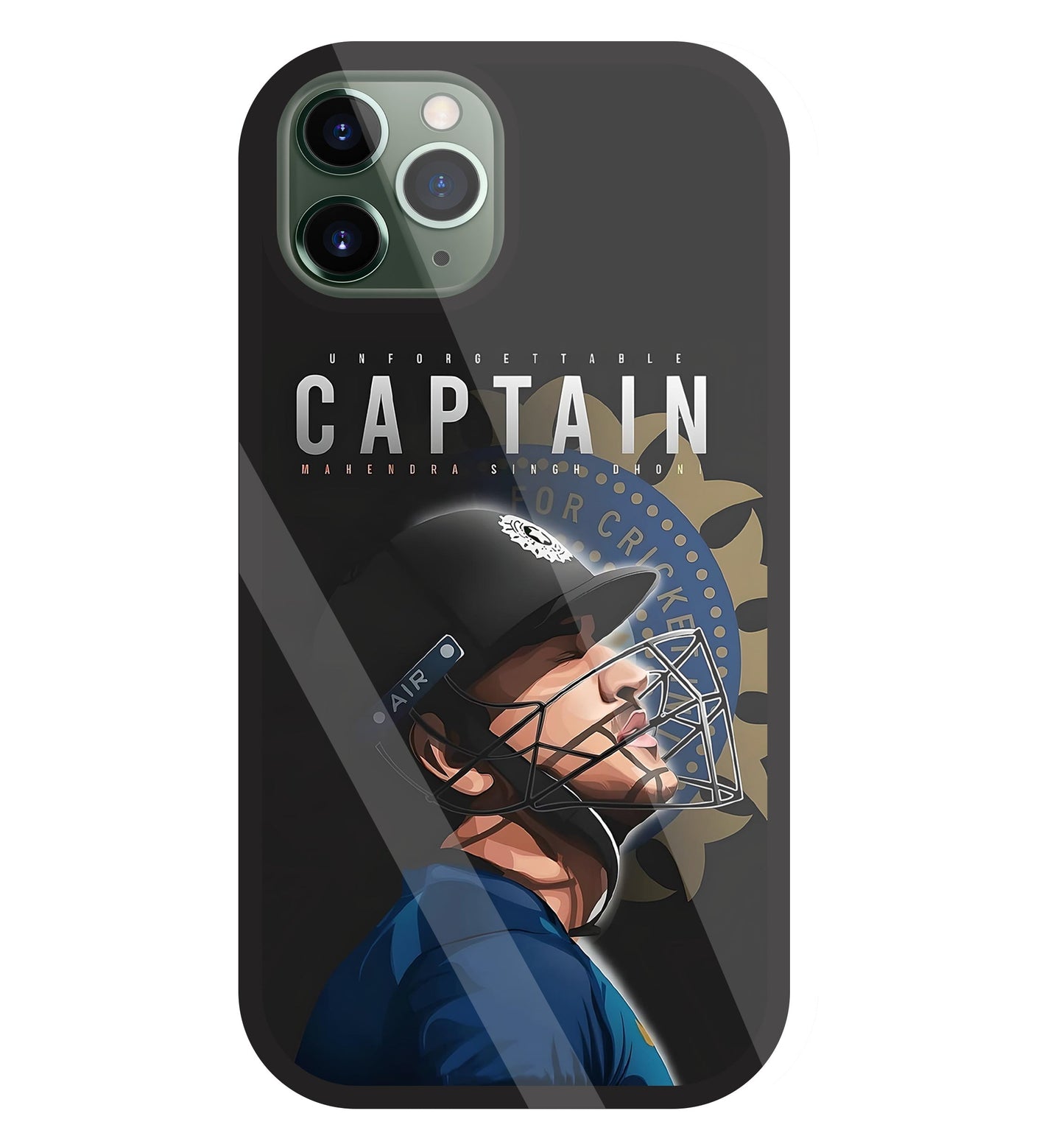 Captain MS Dhoni Glass Case For Apple iPhone 11 Pro