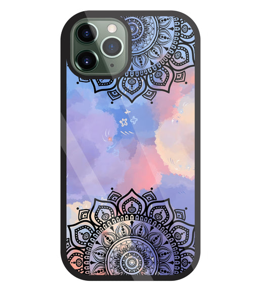 Colorful Mandala Pattern Glass Case For Apple iPhone 11 Pro
