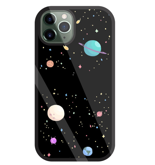 Colorful Space Glass Case For Apple iPhone 11 Pro