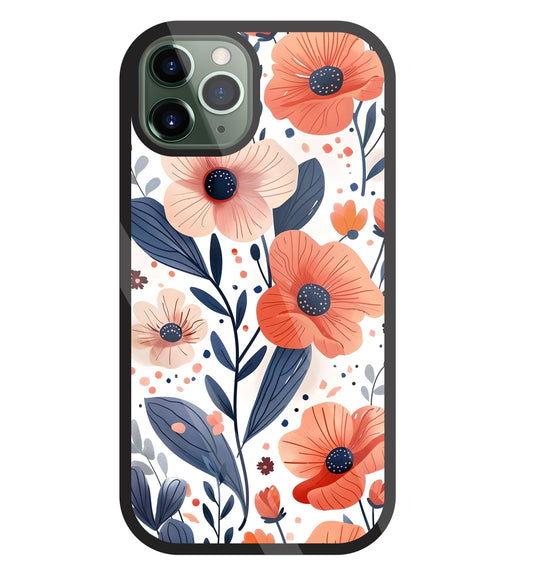 Daisy Flower Water Color Vintage Glass Case For Apple iPhone 11 Pro