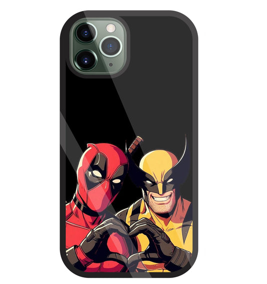 Deadpool And Wolverine Glass Case For Apple iPhone 11 Pro