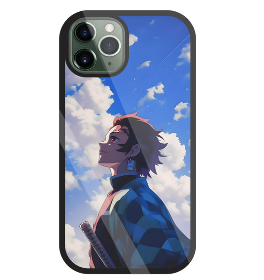 Demon Slayer-Tanjiro Kamado Glass Case For Apple iPhone 11 Pro