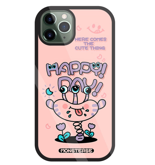 Happy Day Monsterse Pink Glass Case For Apple iPhone 11 Pro